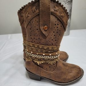 Size 7 toddler cowgirl brown boots